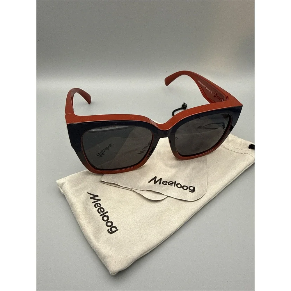 Meeloog Polarized Fit Over Navy /Rust Frame-Gradient Lens-w/travel bag  & cloth